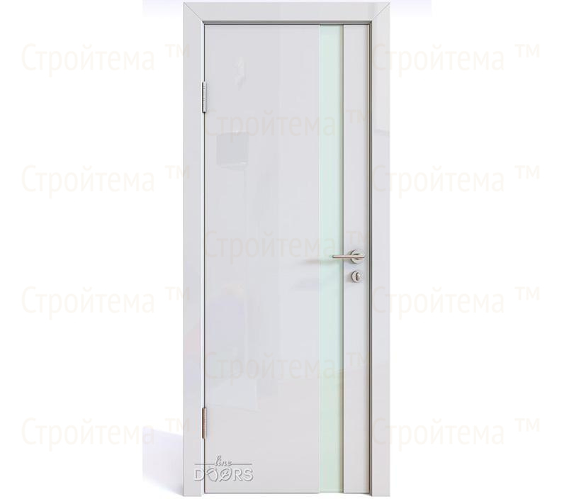 Дверь межкомнатная шумоизоляционная Линия дверей DO-607 (ДО-607) Белый глянец/стекло Белое