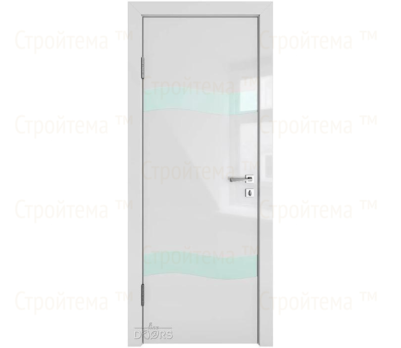 Дверь межкомнатная Линия дверей DO-502 (ДО-502) Серый глянец/стекло Белое