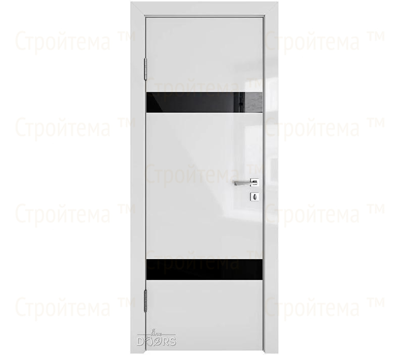 Дверь межкомнатная Линия дверей DO-502 (ДО-502) Серый глянец/стекло Черное