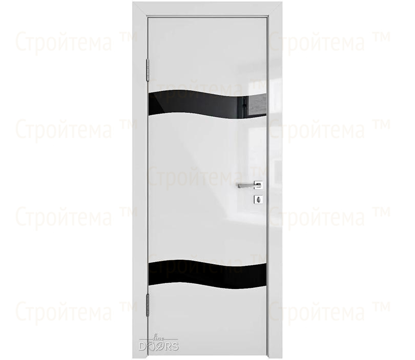 Дверь межкомнатная Линия дверей DO-503 (ДО-503) Серый глянец/стекло Черное