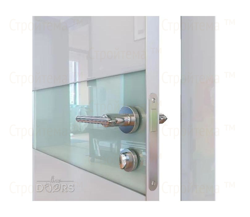 Дверь межкомнатная шумоизоляционная Линия дверей DO-609 (ДО-609) Белый глянец/стекло Белое