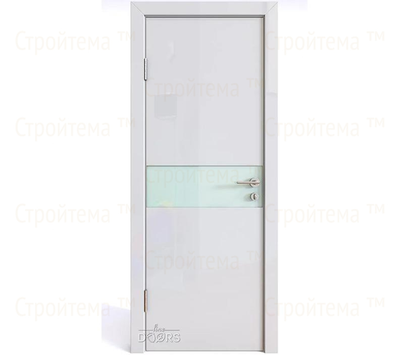 Дверь межкомнатная шумоизоляционная Линия дверей DO-609 (ДО-609) Белый глянец/стекло Белое