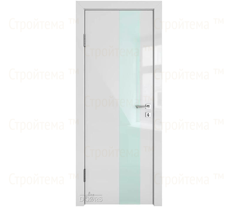 Дверь межкомнатная Линия дверей DO-504 (ДО-504) Серый глянец/стекло Белое