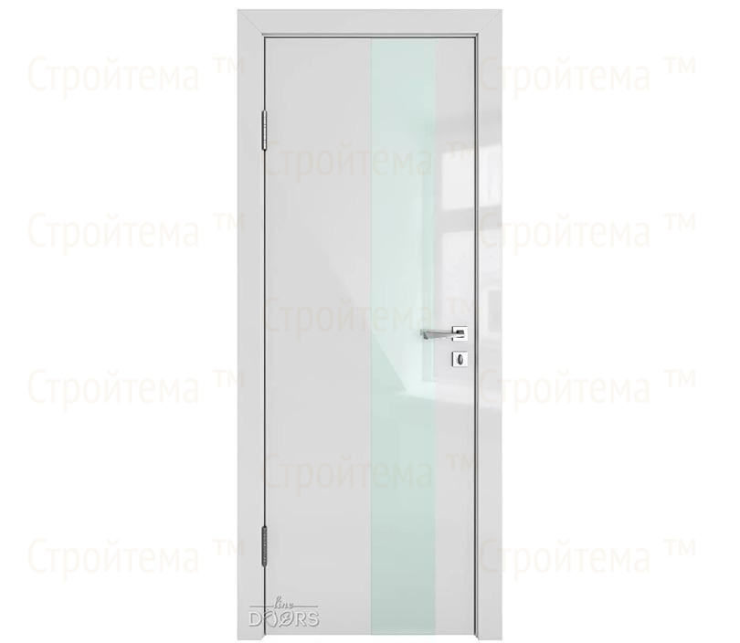 Дверь межкомнатная Линия дверей DO-504 (ДО-504) Серый глянец/стекло Белое