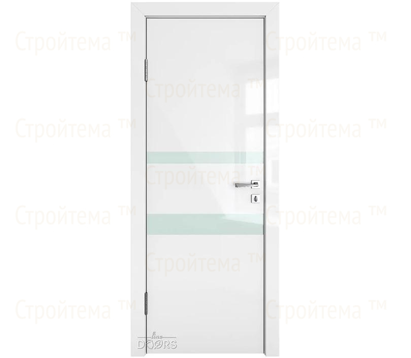 Дверь межкомнатная шумоизоляционная Линия дверей DO-612 (ДО-612) Белый глянец/стекло Белое