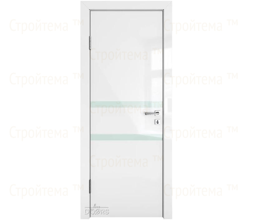 Дверь межкомнатная шумоизоляционная Линия дверей DO-613 (ДО-613) Белый глянец/стекло Белое