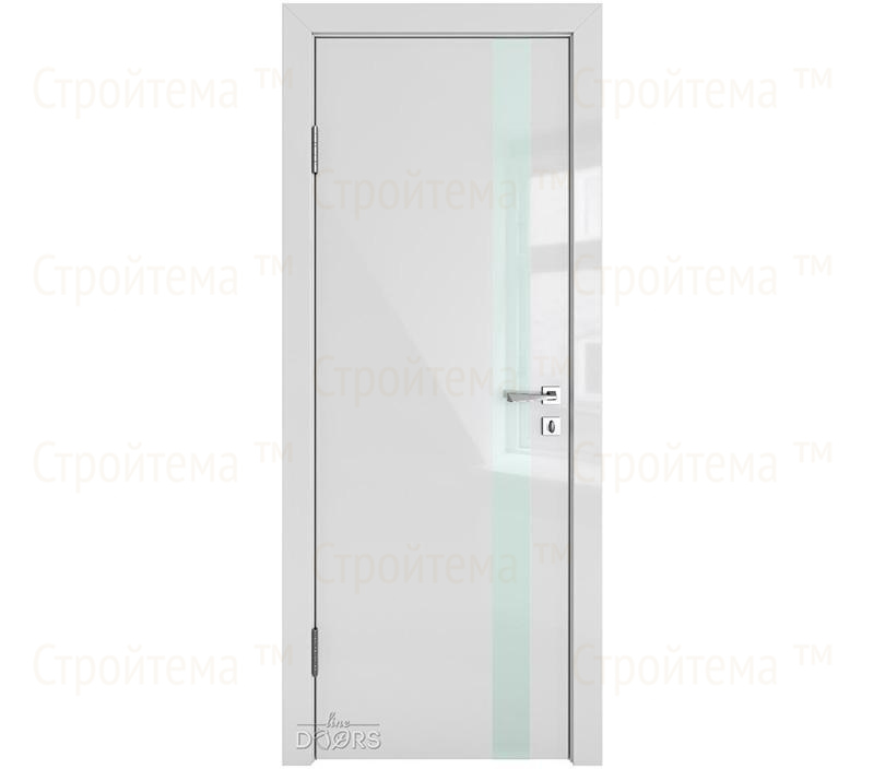 Дверь межкомнатная Линия дверей DO-507 (ДО-507) Серый глянец/стекло Белое