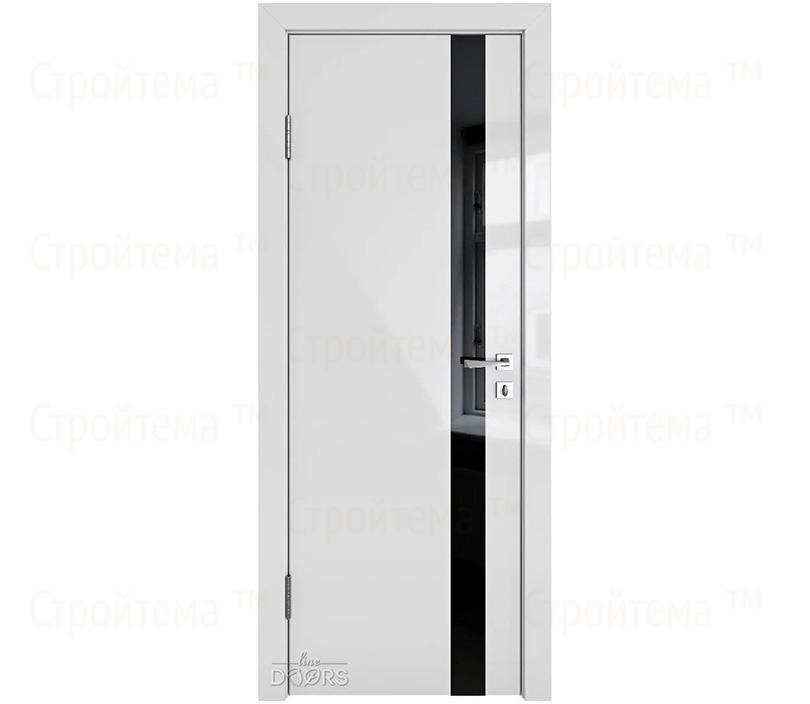Дверь межкомнатная Линия дверей DO-507 (ДО-507) Серый глянец/стекло Черное