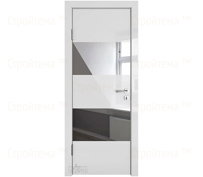 Дверь межкомнатная Линия дверей DO-508 (ДО-508) Серый глянец/зеркало