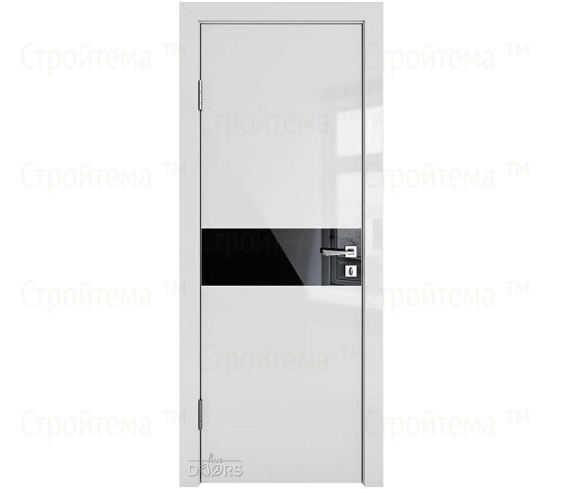 Дверь межкомнатная Линия дверей DO-509 (ДО-509) Серый глянец/стекло Черное