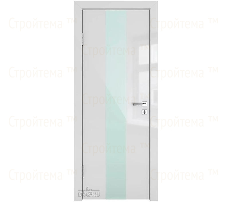 Дверь межкомнатная Линия дверей DO-510 (ДО-510) Серый глянец/стекло Белое