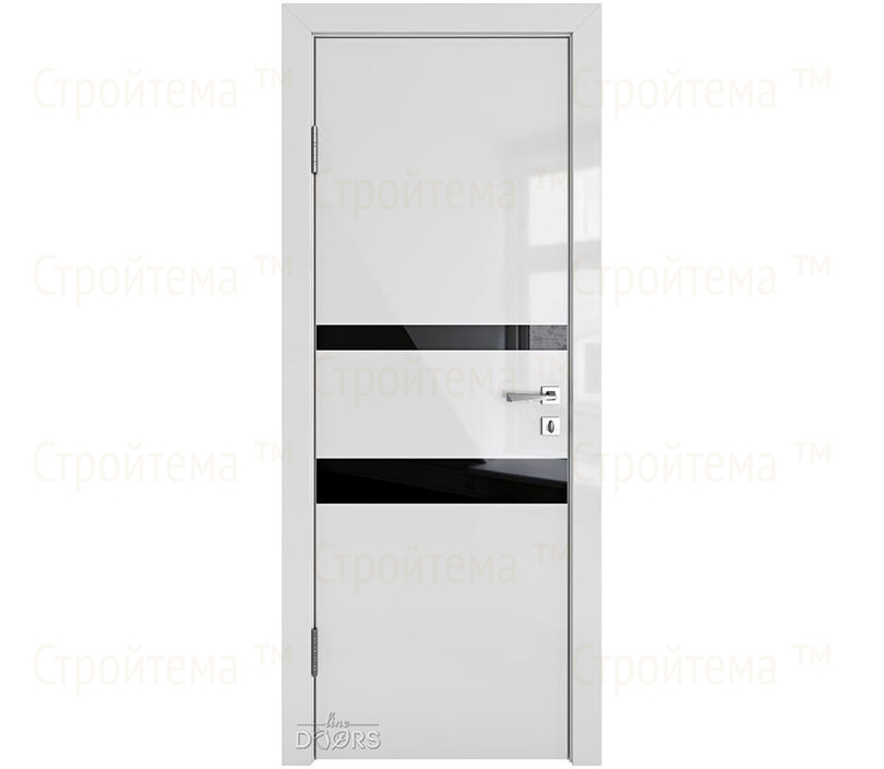 Дверь межкомнатная Линия дверей DO-512 (ДО-512) Серый глянец/стекло Черное