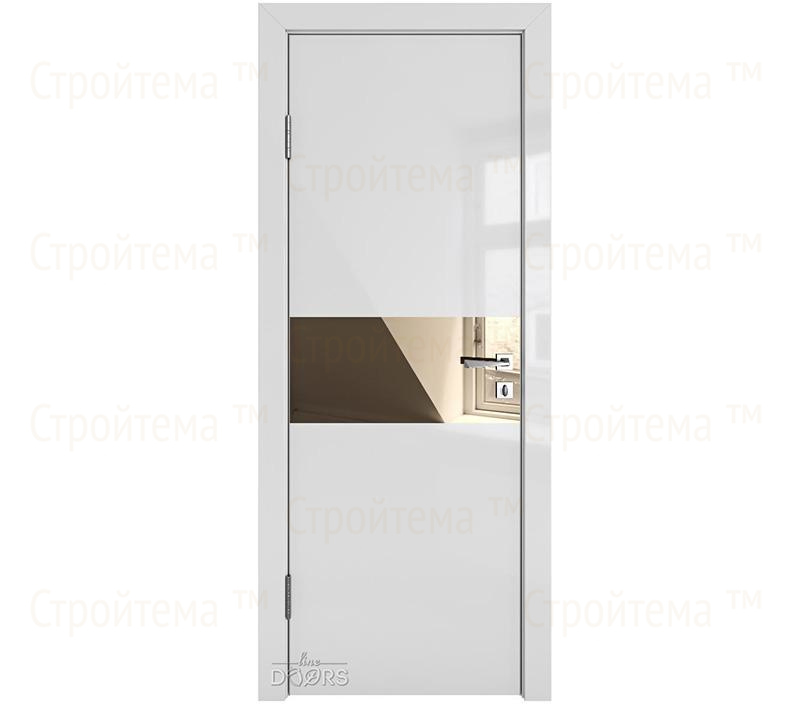 Дверь межкомнатная шумоизоляционная Линия дверей DO-601 (ДО-601) Серый глянец/зеркало Бронза