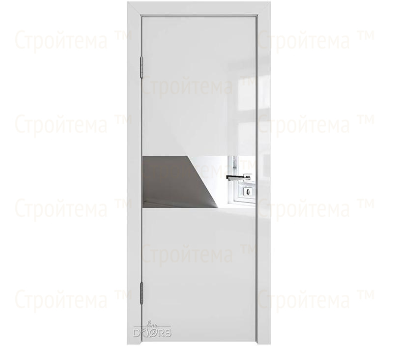 Дверь межкомнатная шумоизоляционная Линия дверей DO-601 (ДО-601) Серый глянец/зеркало