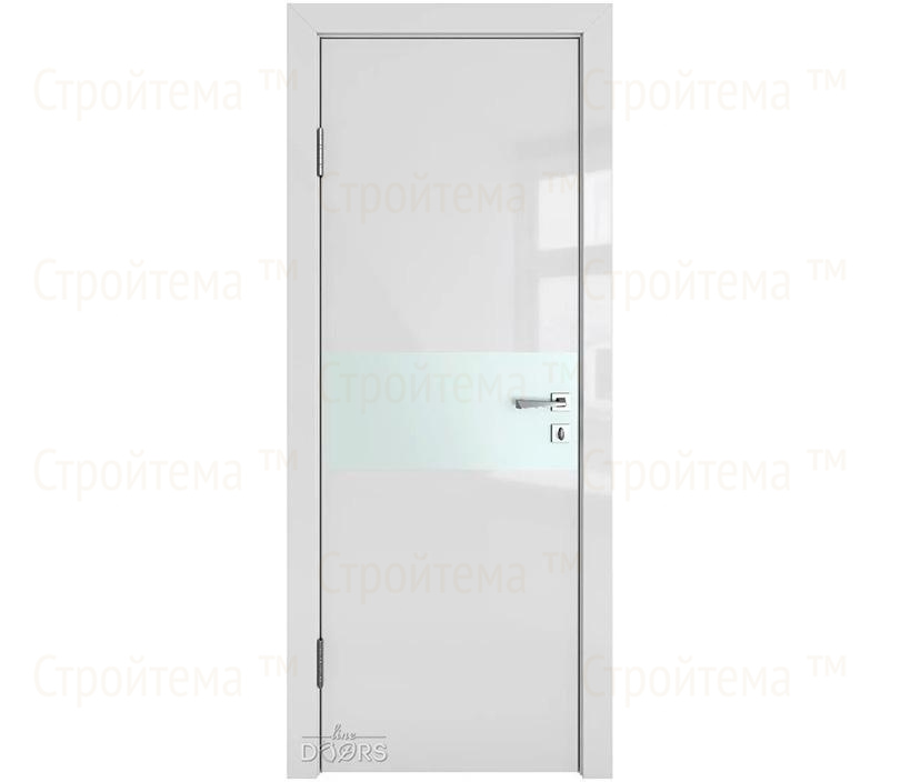 Дверь межкомнатная шумоизоляционная Линия дверей DO-601 (ДО-601) Серый глянец/Снег