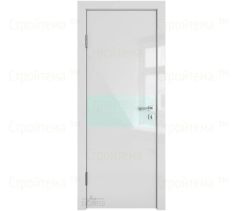 Дверь межкомнатная шумоизоляционная Линия дверей DO-601 (ДО-601) Серый глянец/стекло Белое