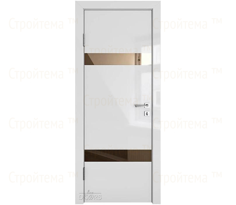 Дверь межкомнатная шумоизоляционная Линия дверей DO-602 (ДО-602) Серый глянец/зеркало Бронза