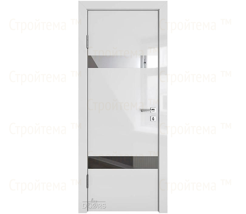 Дверь межкомнатная шумоизоляционная Линия дверей DO-602 (ДО-602) Серый глянец/зеркало