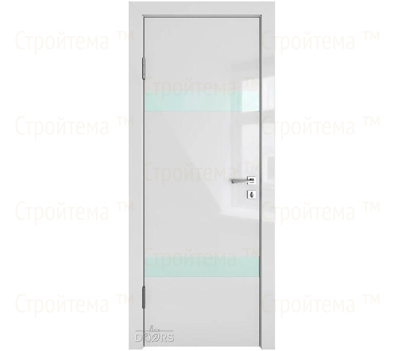 Дверь межкомнатная шумоизоляционная Линия дверей DO-602 (ДО-602) Серый глянец/стекло Белое