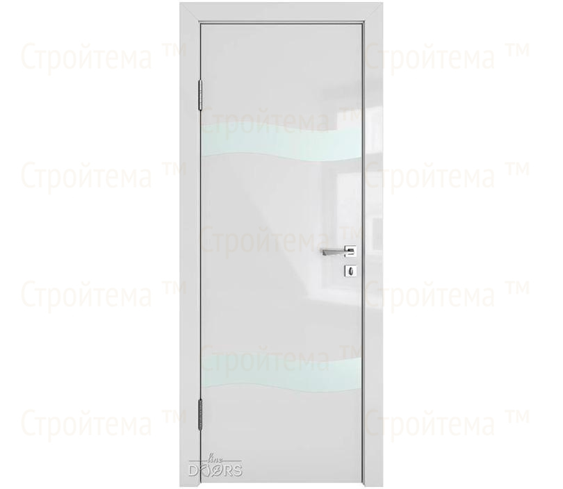 Дверь межкомнатная шумоизоляционная Линия дверей DO-603 (ДО-603) Серый глянец/Снег