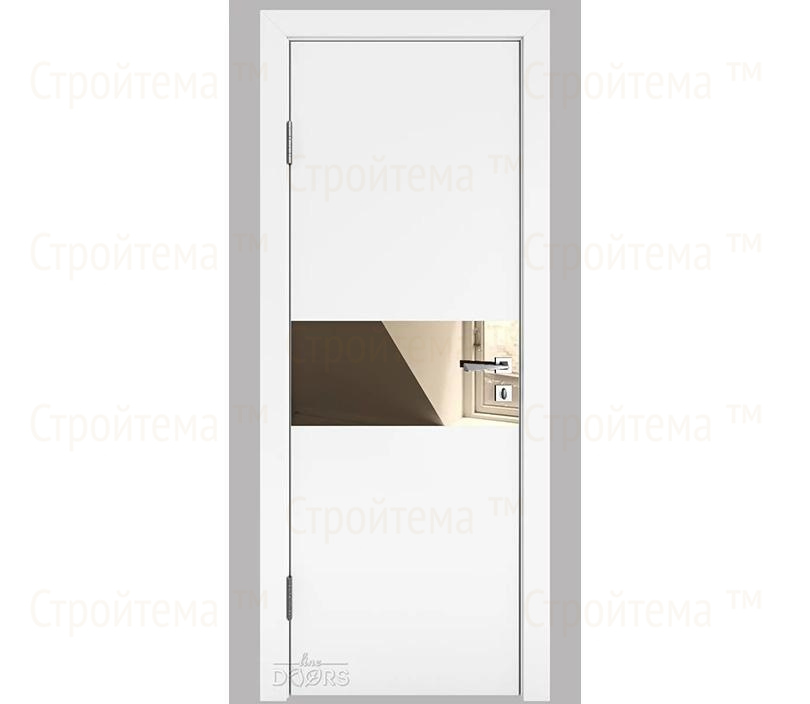 Дверь межкомнатная Линия дверей DO-501 (ДО-501) Белый бархат/зеркало Бронза