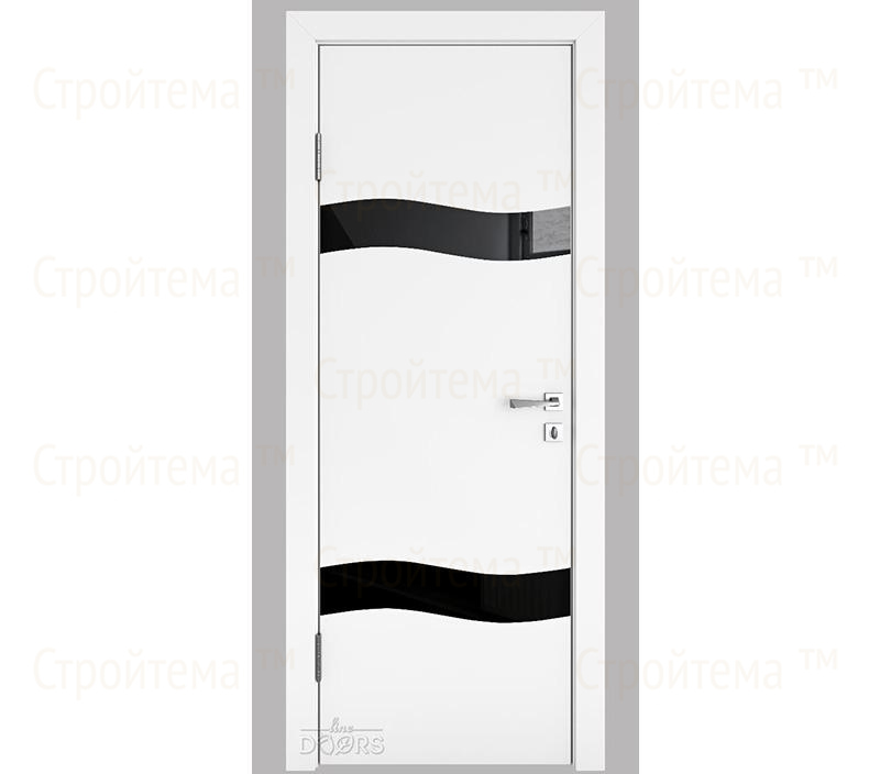 Дверь межкомнатная Линия дверей DO-503 (ДО-503) Белый бархат/стекло Черное