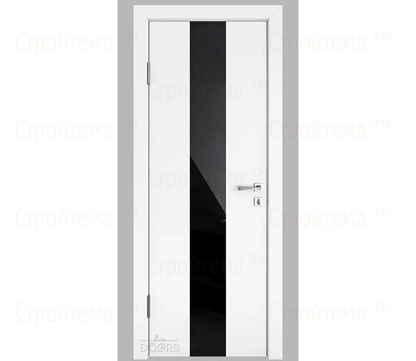 Дверь межкомнатная Линия дверей DO-510 (ДО-510) Белый бархат/стекло Черное