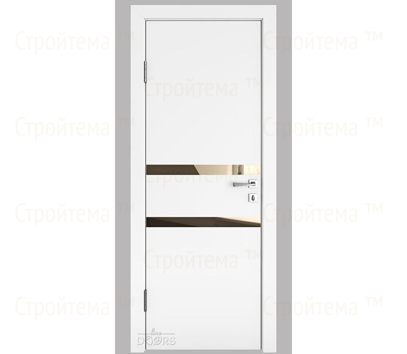 Дверь межкомнатная Линия дверей DO-513 (ДО-513) Белый бархат/зеркало Бронза