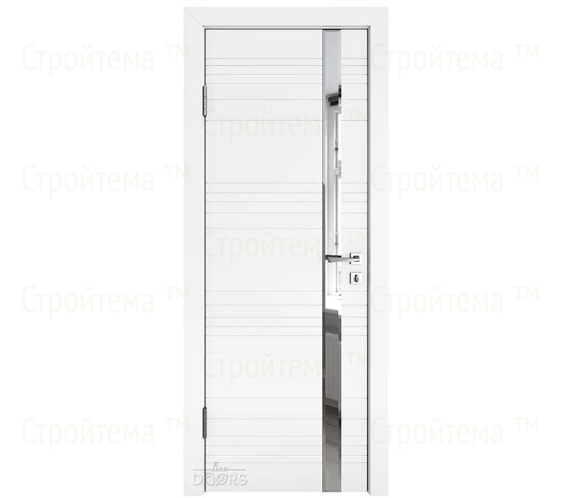 Дверь межкомнатная Линия дверей DO-514 (ДО-514) Белый бархат/Зеркало
