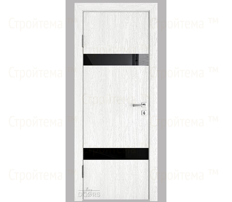 Дверь межкомнатная Линия дверей DO-502 (ДО-502) Белый глубокий/стекло Черное