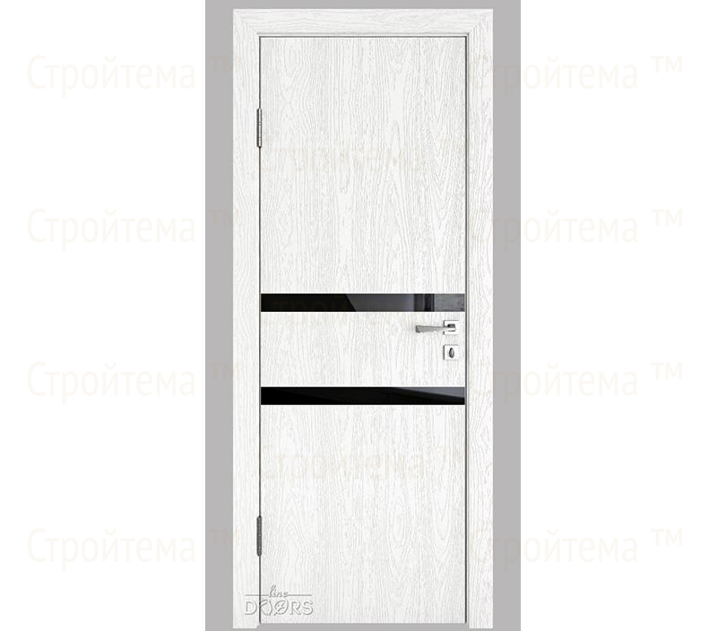 Дверь межкомнатная Линия дверей DO-513 (ДО-513) Белый глубокий/стекло Черное