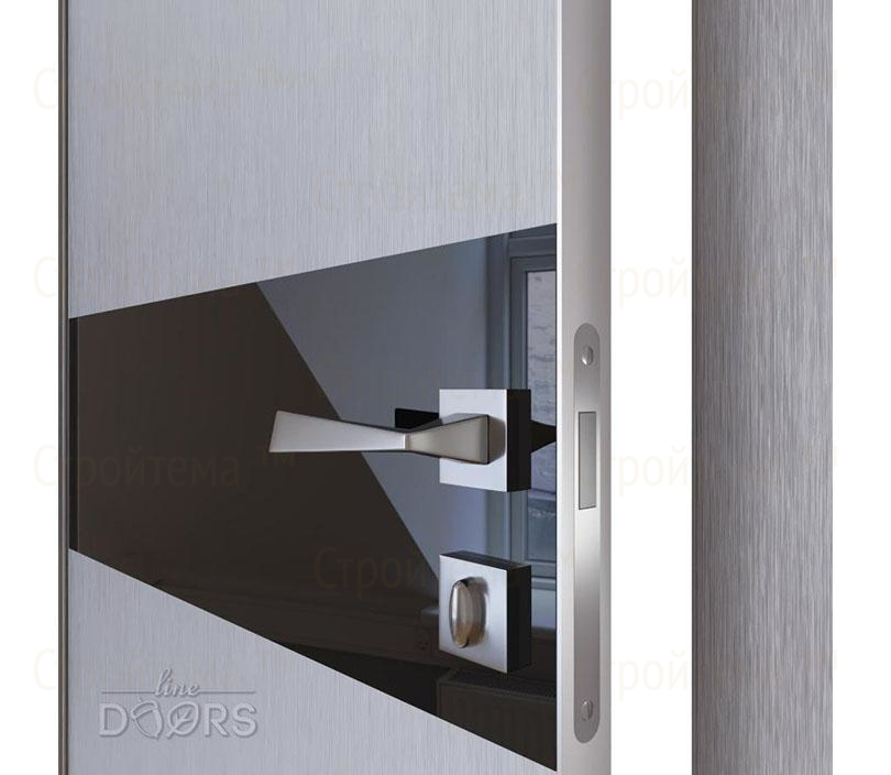 Дверь межкомнатная Линия дверей DO-509 (ДО-509) Металлик/стекло Черное
