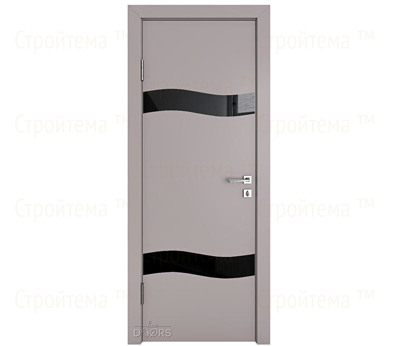Дверь межкомнатная Линия дверей DO-503 (ДО-503) Серый бархат/стекло Черное