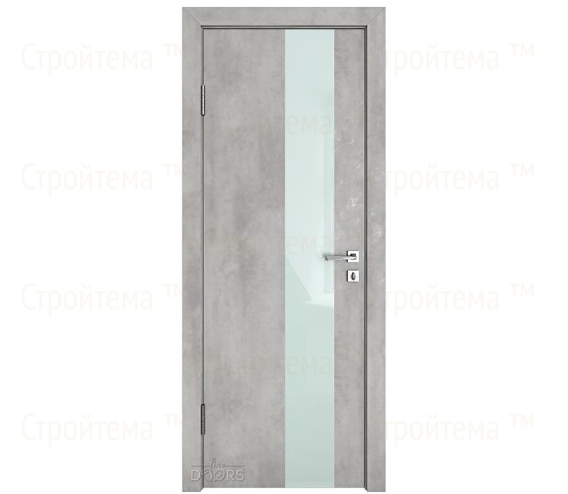 Дверь межкомнатная Линия дверей DO-504 (ДО-504) Бетон светлый/стекло Белое