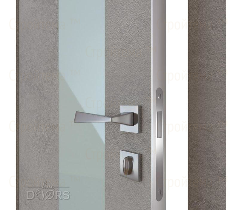 Дверь межкомнатная Линия дверей DO-504 (ДО-504) Бетон светлый/стекло Белое
