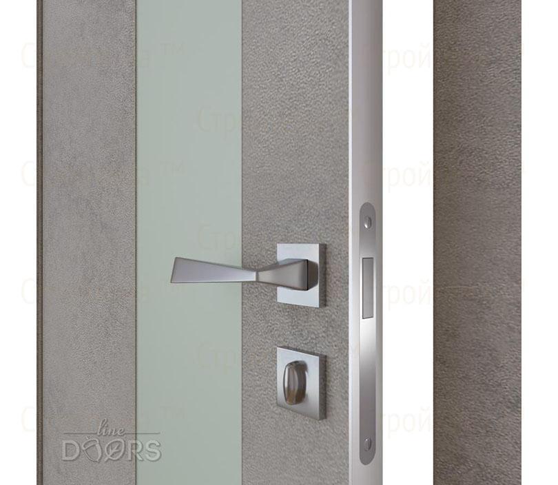 Дверь межкомнатная Линия дверей DO-504 (ДО-504) Бетон светлый/Снег