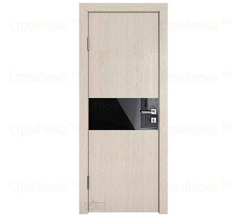 Дверь межкомнатная Линия дверей DO-501 (ДО-501) Ясень капучино/стекло Черное