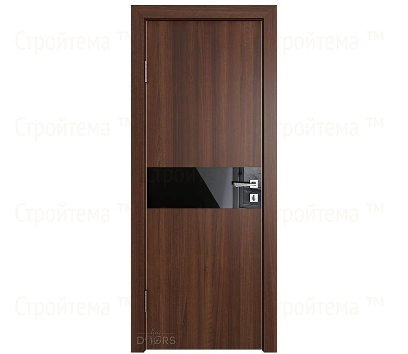 Дверь межкомнатная Линия дверей DO-509 (ДО-509) Орех тисненый/стекло Черное
