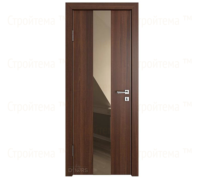 Дверь межкомнатная Линия дверей DO-510 (ДО-510) Орех тисненый/зеркало Бронза