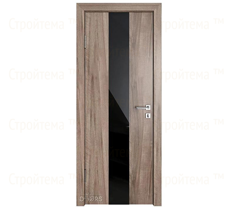Дверь межкомнатная Линия дверей DO-510 (ДО-510) Орех седой светлый/стекло Черное