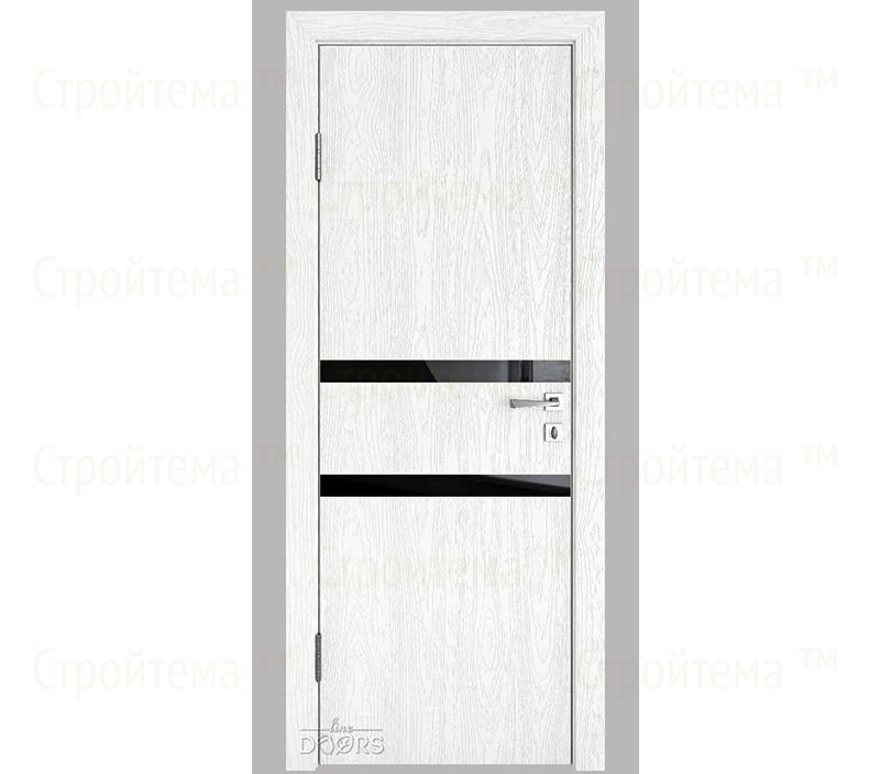 Дверь межкомнатная шумоизоляционная Линия дверей DO-613 (ДО-613) Белый глубокий/стекло Черное