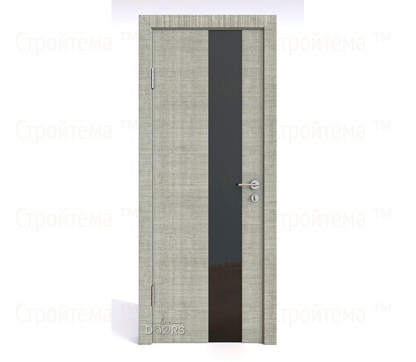 Дверь межкомнатная шумоизоляционная Линия дверей DO-604 (ДО-604) Серый дуб/стекло Черное