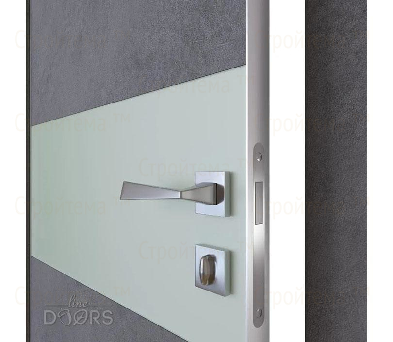 Дверь межкомнатная шумоизоляционная Линия дверей DO-601 (ДО-601) Бетон темный/Снег