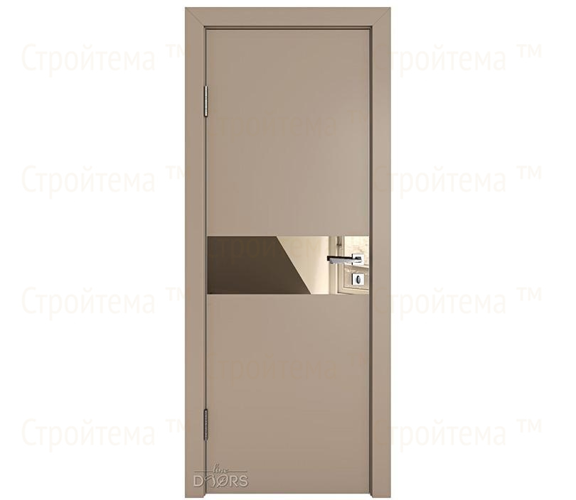 Дверь межкомнатная шумоизоляционная Линия дверей DO-609 (ДО-609) Латте софт/зеркало Бронза