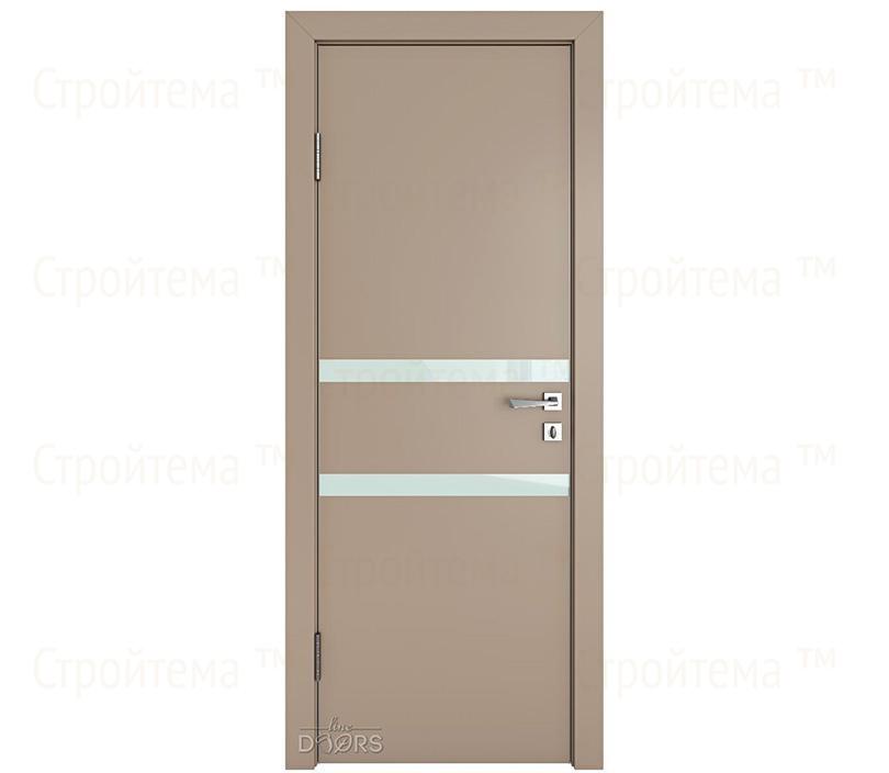 Дверь межкомнатная шумоизоляционная Линия дверей DO-613 (ДО-613) Латте софт/стекло Белое