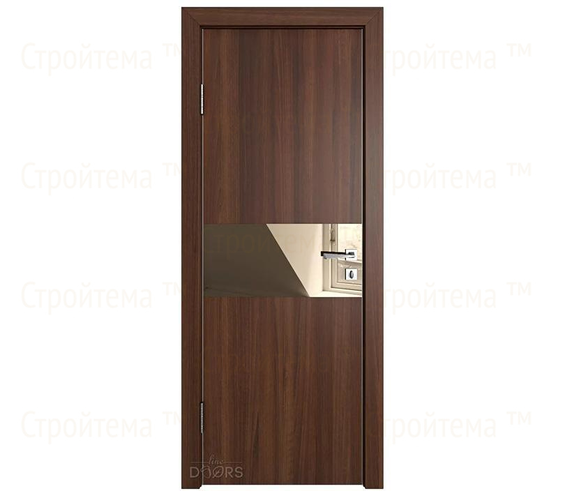 Дверь межкомнатная шумоизоляционная Линия дверей DO-601 (ДО-601) Орех тисненый/зеркало Бронза