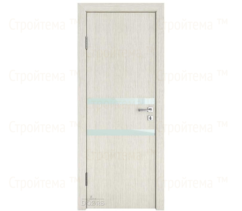 Дверь межкомнатная шумоизоляционная Линия дверей DO-613 (ДО-613) Белая лиственница/стекло Белое