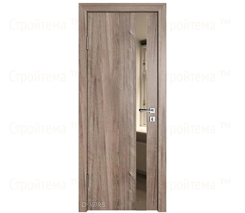 Дверь межкомнатная шумоизоляционная Линия дверей DO-607 (ДО-607) Орех седой светлый/зеркало Бронза