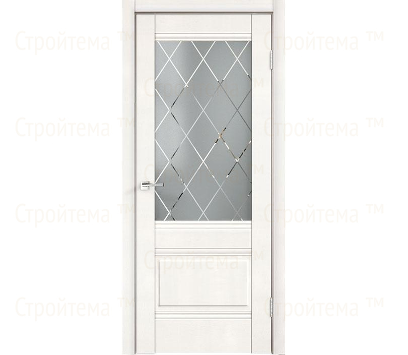 Дверь межкомнатная остекленная Velldoris ALTO 2V Белый эмалит/Ромб cветлый
