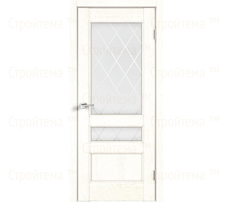 Дверь межкомнатная остекленная Velldoris CLASSICO 3V Белый ясень/Ромб cветлый
